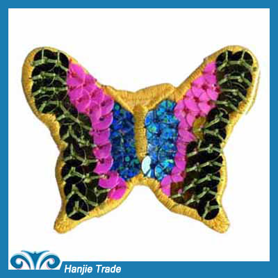 New Design Butterfly Shape Iron Sequin Patches For Garment