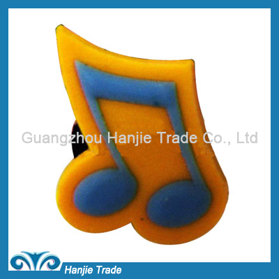 Wholesale note shape PVC clog charms